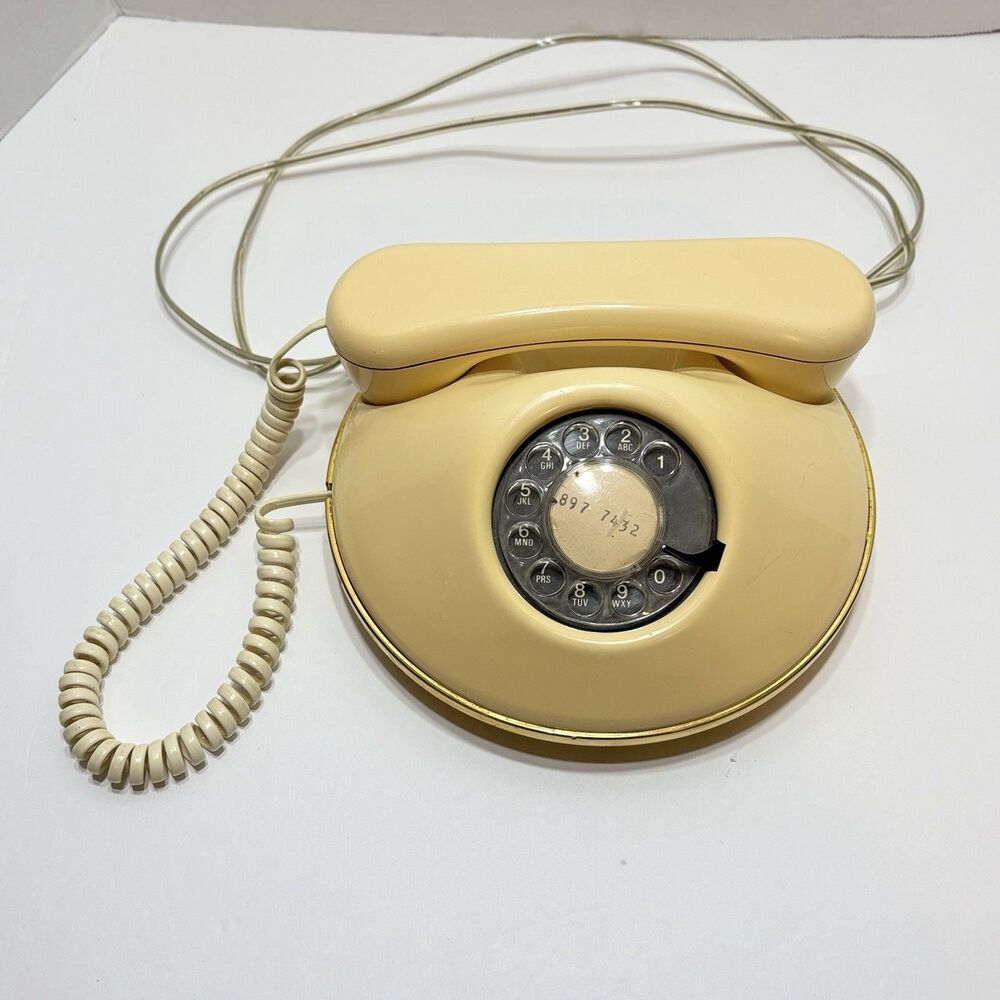 Vintage Rotary Telephone,Yellow 1979 Dawn Telephone Northern Telecom